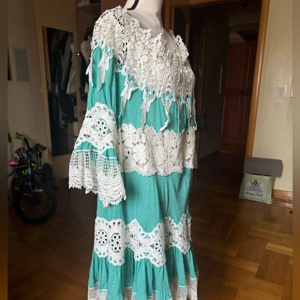 Antica Sartoria dress cover up one size. Lace over shoulder.